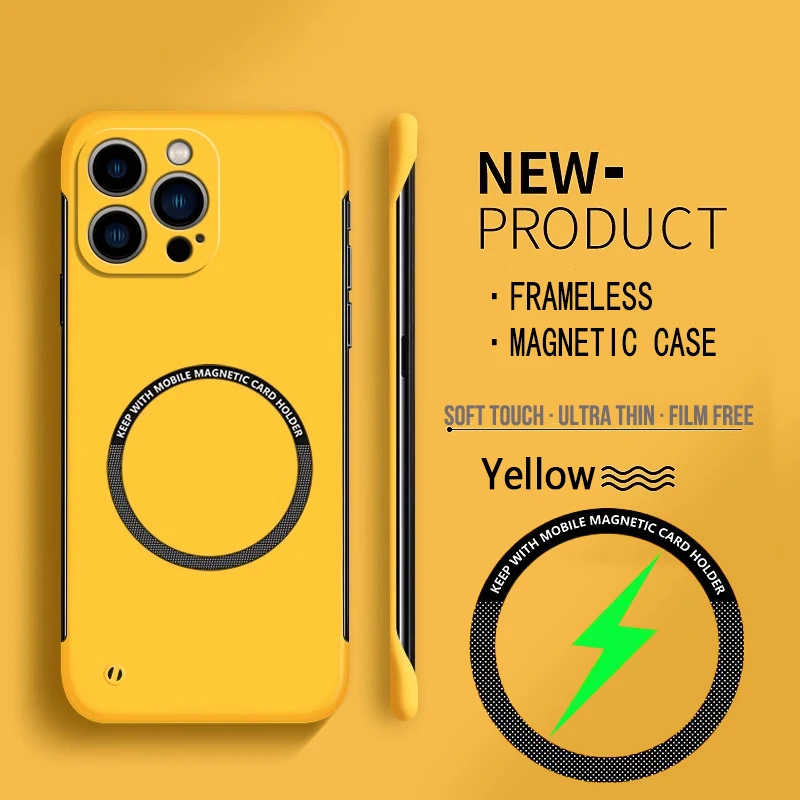 Ultra Thin Frameless Phone Cover - For Magsafe Magnetic Frameless Phone Case