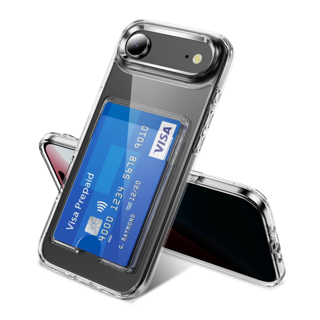 Clear Shockproof Bumper Case - Luxury Clear Card Slot Holder Wallet