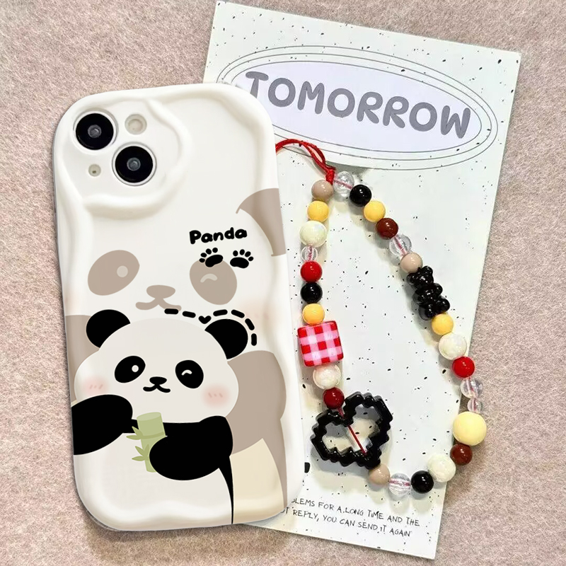 Cute Panda Wrist Strap Case Fo - огляд і ціна Cute Cartoon Wrist Strap Silicone Case
