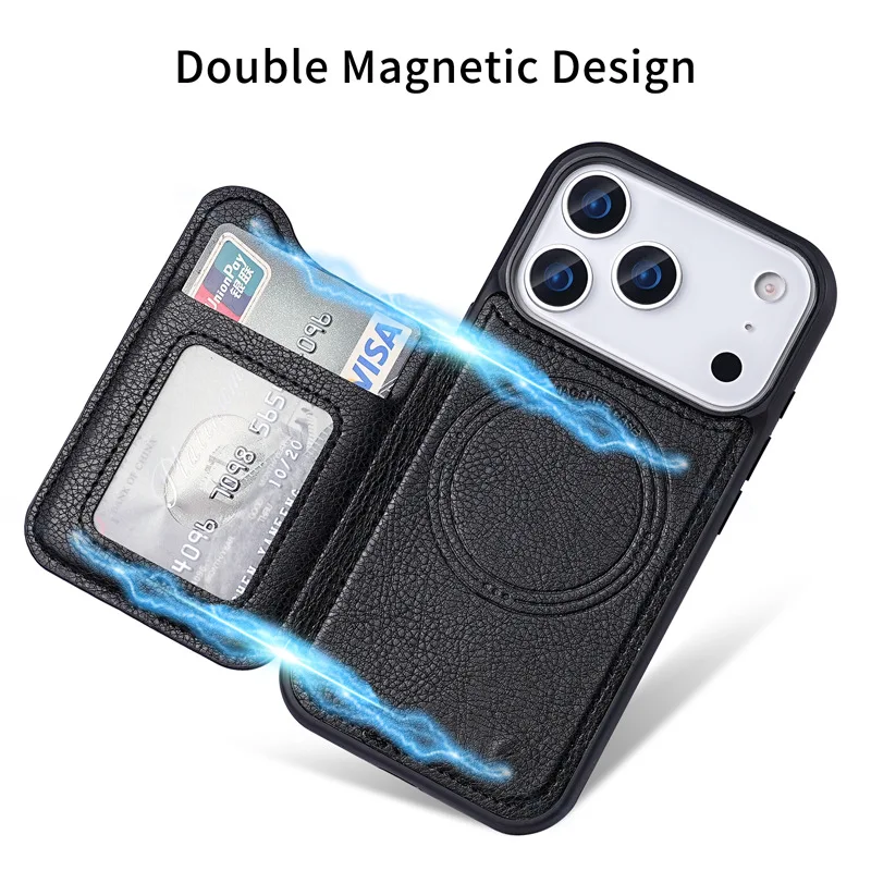 For Magsafe Magnetic Flip Leat - огляд і ціна Leather Wallet Card Holder Phone Cover