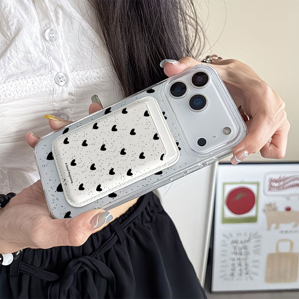 Full screen Polka Dot Heart Fo - огляд і ціна Leather Wallet Card Holder Phone Cover