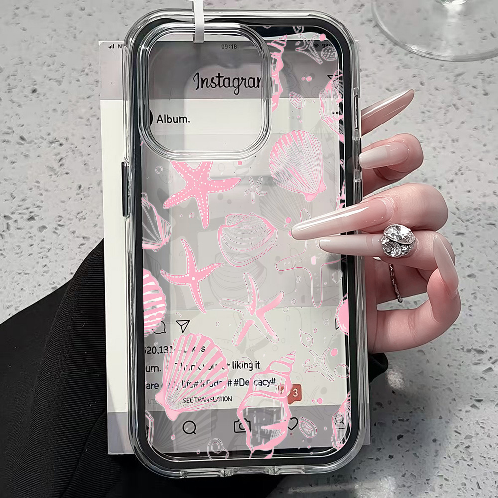 Summer Pink Seashell Clear Pho - огляд і ціна Clear Shockproof Bumper Case