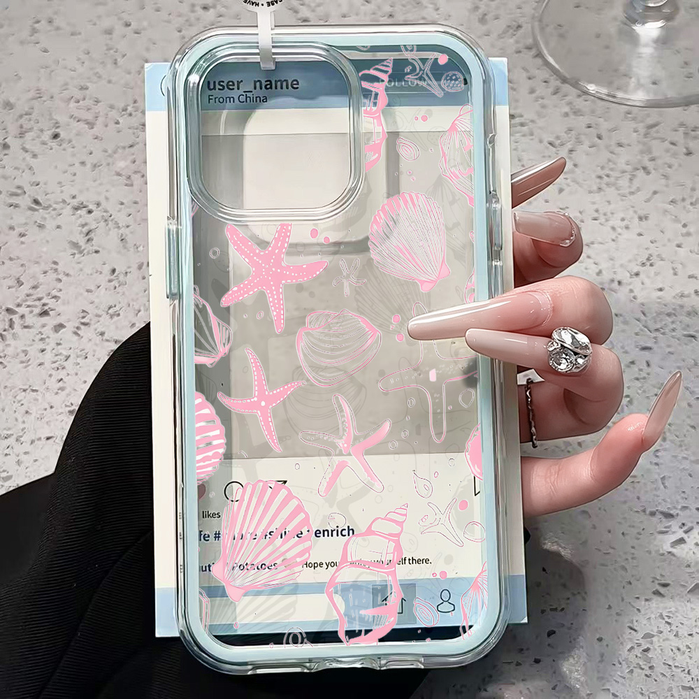Summer Pink Seashell Clear Pho - огляд і ціна Clear Shockproof Bumper Case