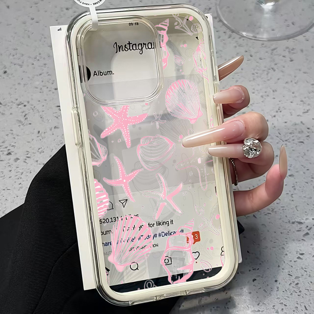 Summer Pink Seashell Clear Pho - огляд і ціна Clear Shockproof Bumper Case