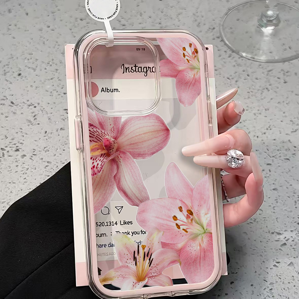 Pink Lily Flower Clear Phone C - огляд і ціна Clear Shockproof Bumper Case