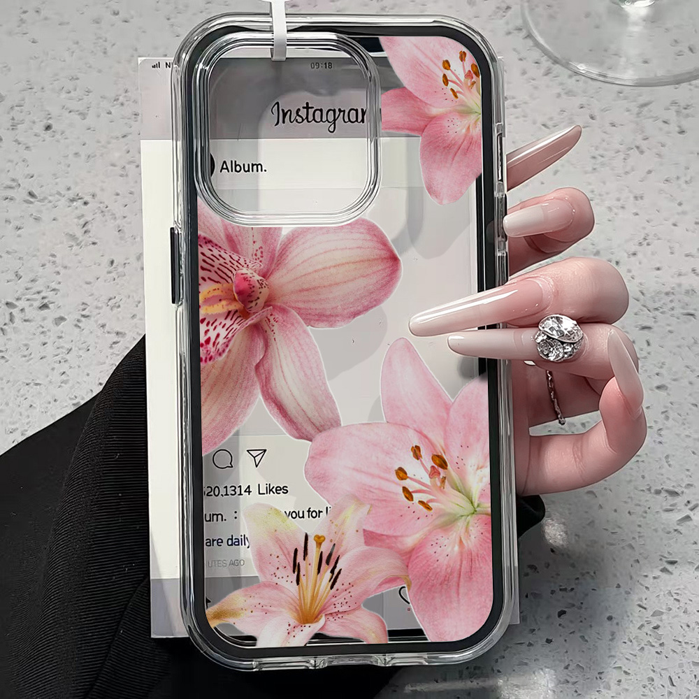 Pink Lily Flower Clear Phone C - огляд і ціна Clear Shockproof Bumper Case