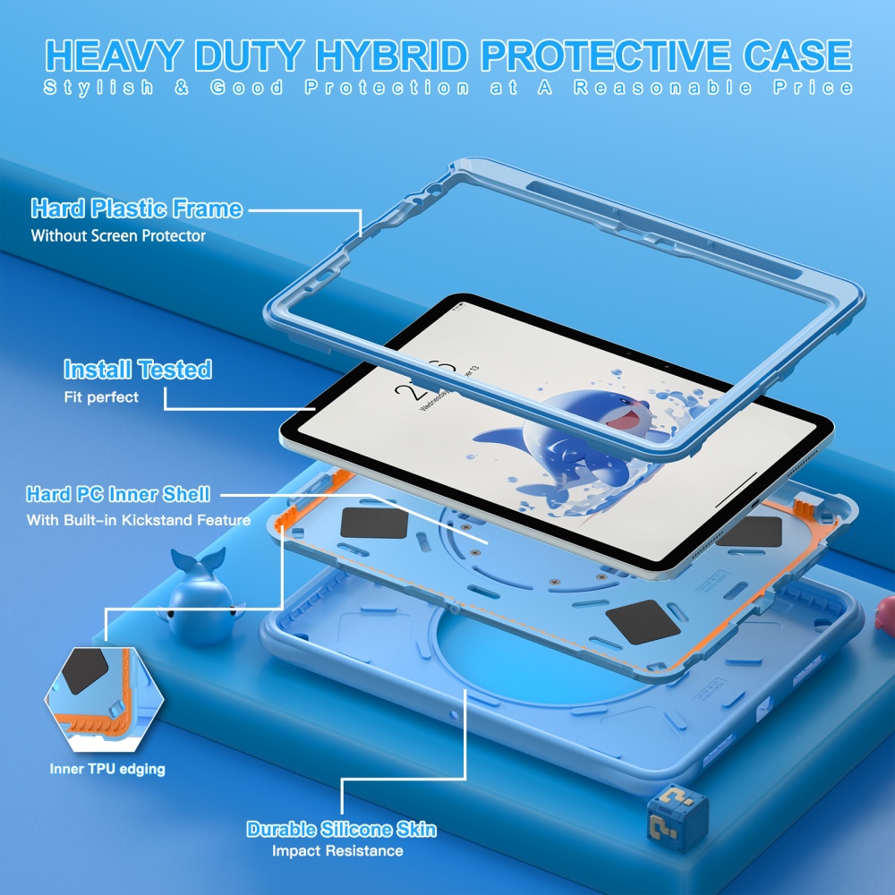 For iPad Mini A17Pro Mini6 Kid - огляд і ціна Cute Cartoon Wrist Strap Silicone Case