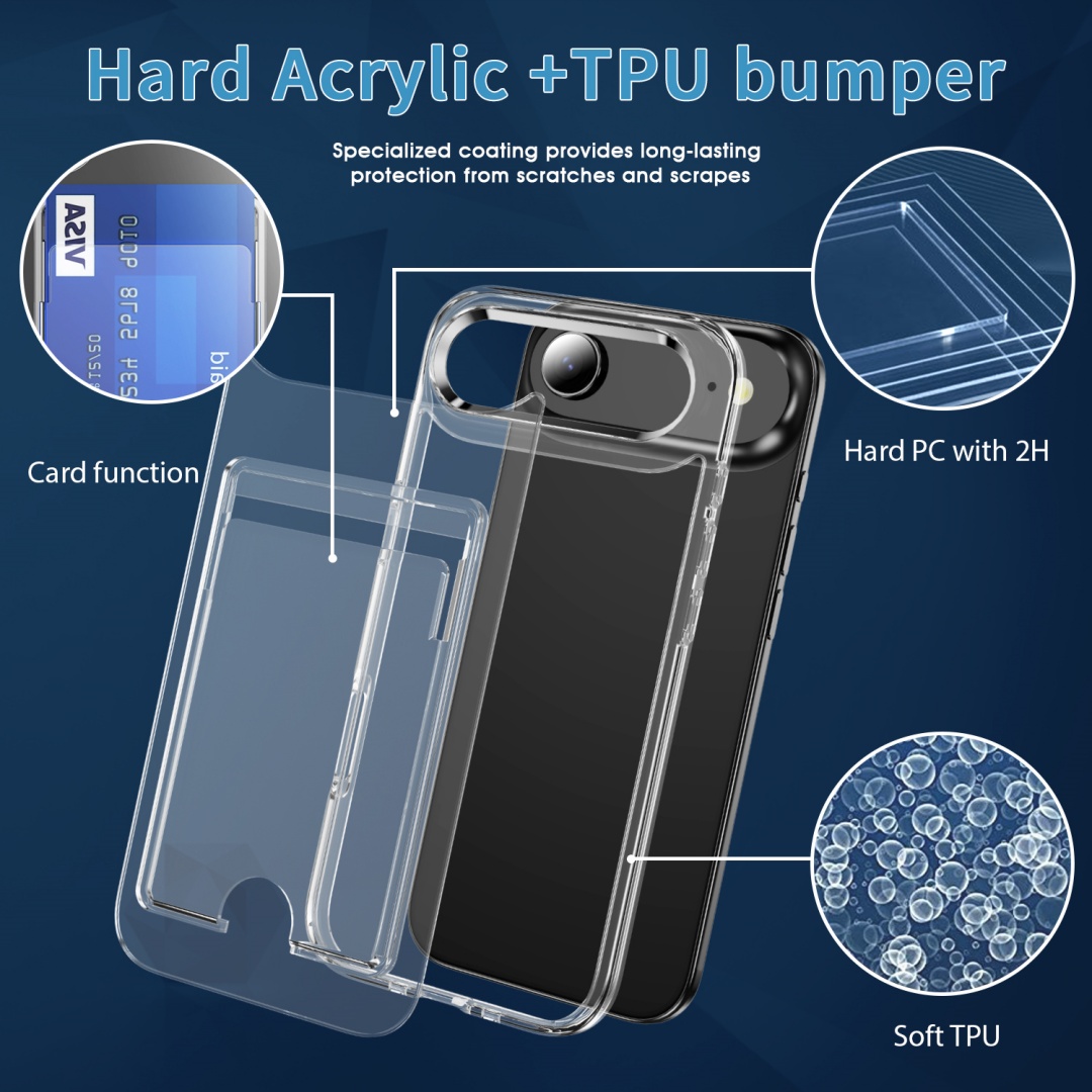 Luxury Clear Card Slot Holder  - огляд і ціна Clear Shockproof Bumper Case